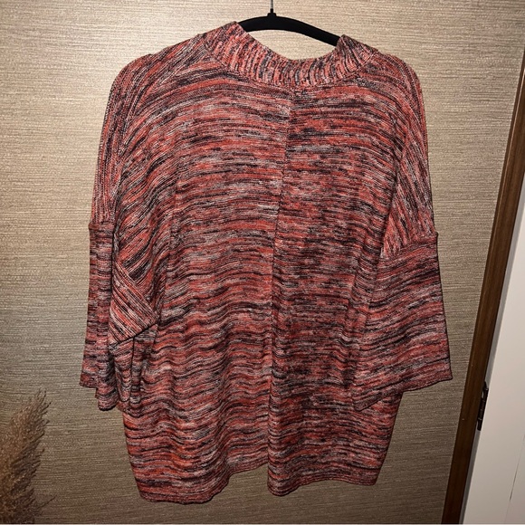 PURE J. JILL Campari SPACE DYED V-NECK PULLOVER Relaxed Sweater MP - Picture 4 of 9